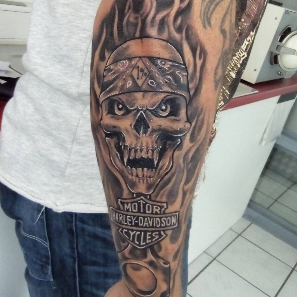 24 Skull Tattoo Biker Stock Photos HighRes Pictures and Images  Getty  Images