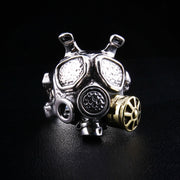 Gas Mask US Military Sterling Silver Ring