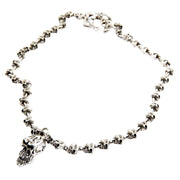 Heavy 925 Sterling Silver Skull Chain Biker Necklace