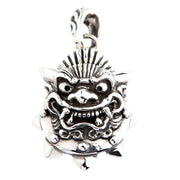 Japanese Demon Mask Sterling Silver Pendant [4]