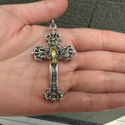 Mary Angel Sterling Silver Cross Pendant