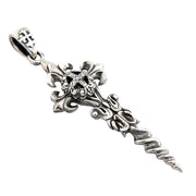 Medieval Knight Dagger Sterling Silver Gothic Cross Pendant [3]