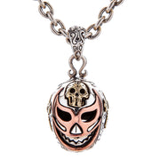 Mexican Lucha Libre Mask Sterling Silver Skull Pendant