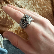 Chinese Guardian Lion Pixiu Sterling Silver Ring [8]