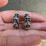 Stack Skull Sterling Silver Gothic Earrings