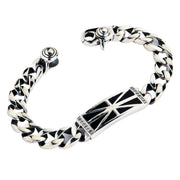 Black ID 925 Sterling Silver Men's Bracelet