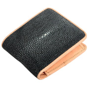 Black Polished Genuine Stingray Leather Wallet