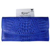 Blue Genuine Crocodile Skin Leather Women's Wallet