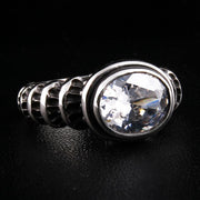 Diamond Topaz 925 Sterling Silver Gothic Ring