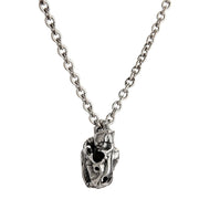 Dinosaur Bone Skull Sterling Silver Biker Necklace