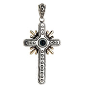 Evil Eye 925 Sterling Silver Gothic Cross Pendant