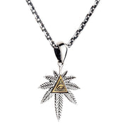 Eye of Providence Marijuana Sterling Silver Necklace