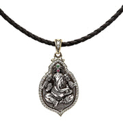 Ganesh Hindu God Good Luck Sterling Silver Locket Necklace