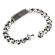 Gemstones ID 925 Sterling Silver Men's Bracelet