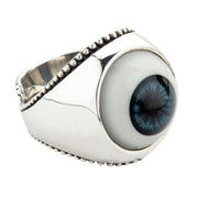 Handmade Evil Eye Sterling Silver Ladies Ring