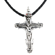 Jesus Skull Cross Sterling Silver Gothic Pendant [7]