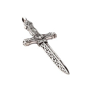 Knight Warrior Medieval 925 Sterling Silver Sword Pendant
