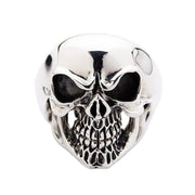Laughing Skull 925 Sterling Silver Men's Biker Ring
