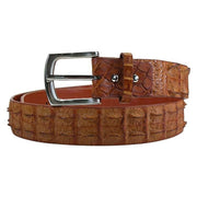 Light Brown Genuine Crocodile Backbone Skin Leather Men's Belt