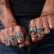 Marijuana Punk Sterling Silver Skull Rings