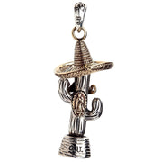 Mexican Cactus in Sombrero Sterling Silver Pendant