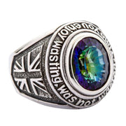 Mystic Quartz Sterling Silver Union Jack Flag Ring