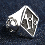 Outlaw 1% Sterling Silver Biker Ring