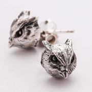 Owl Sterling Silver Gothic Stud Earrings