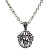 Red Eyes Queen Crown Skull Sterling Silver Gothic Pendant