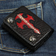 Red Stingray Gothic Cross Biker Chain Wallet