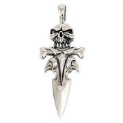 Skull Bone Dagger 925 Sterling Silver Men's Pendant