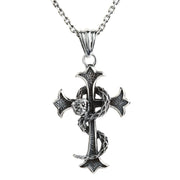 Snake Cross 925 Sterling Silver Gothic Necklace