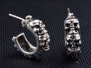 Stack Skull Sterling Silver Gothic Earrings