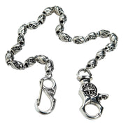 Tribal Barrel Roller 925 Sterling Silver Wallet Chain