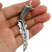 Tribal Blade Knife Sterling Silver Pendant