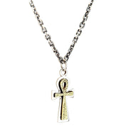 Yellow Gold Ankh Sterling Silver Necklace