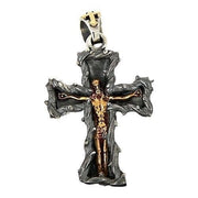 Crucifix Jesus Sterling Silver Gothic Cross Pendant