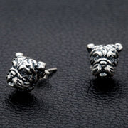 Dog Head Sterling Silver Earrings