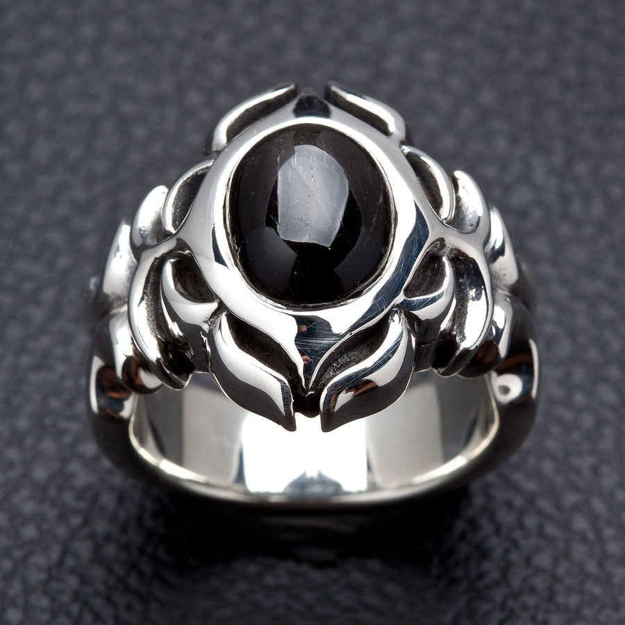 Sterling Silver Black Onyx Silver Tribal Ring