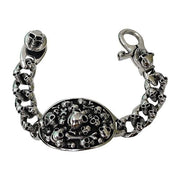 Phantom Skull 925 Sterling Silver Men's Biker Bracelet