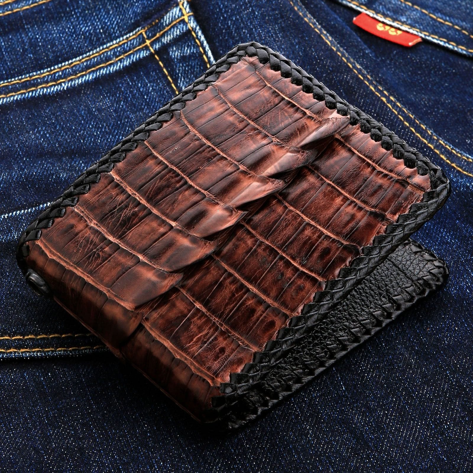 Men's Brown Crocodile Leather Wallet