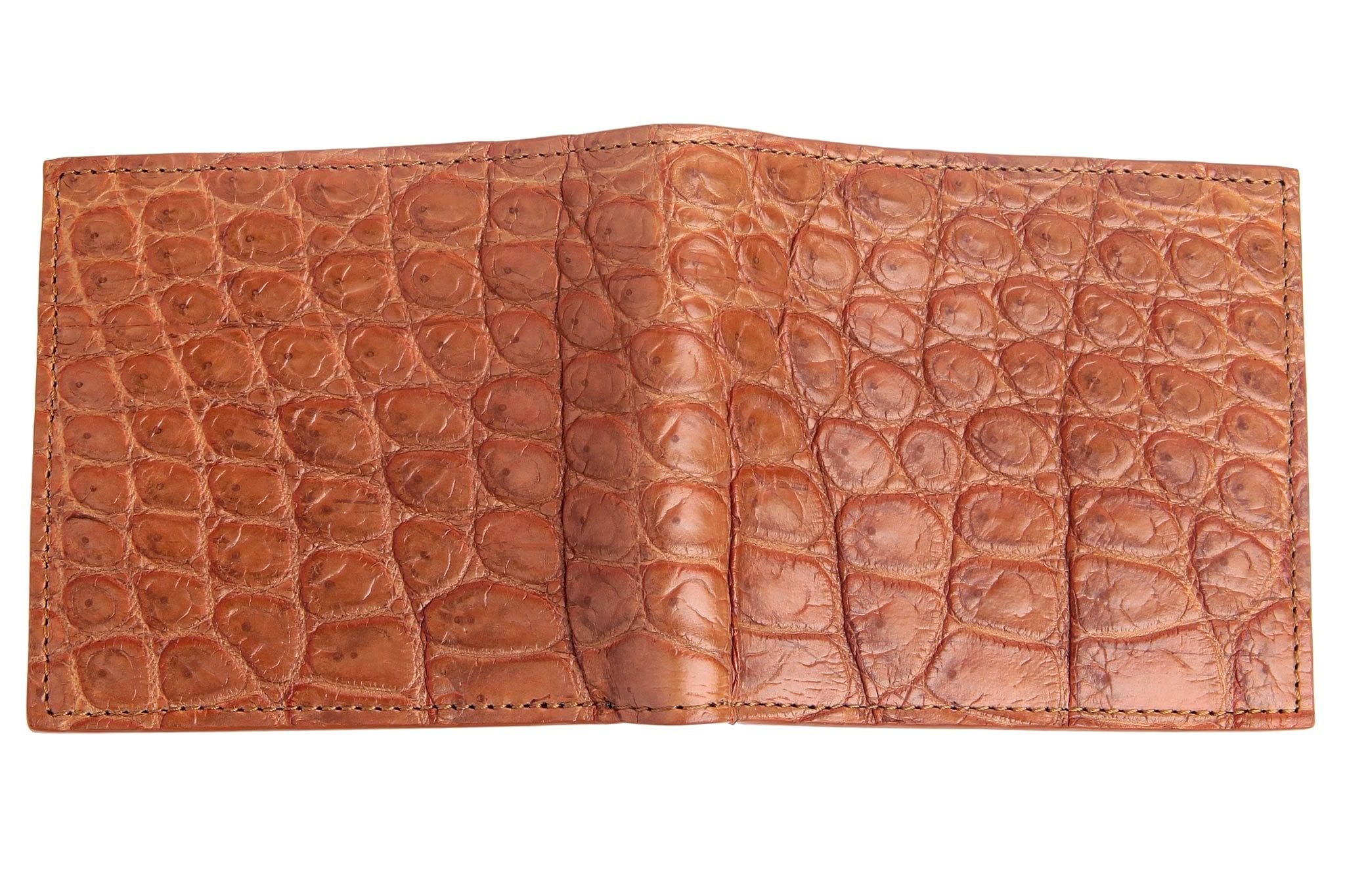 BLUE /YELLOW Double Side Genuine Alligator Crocodile Leather Bifold Wallet  Men