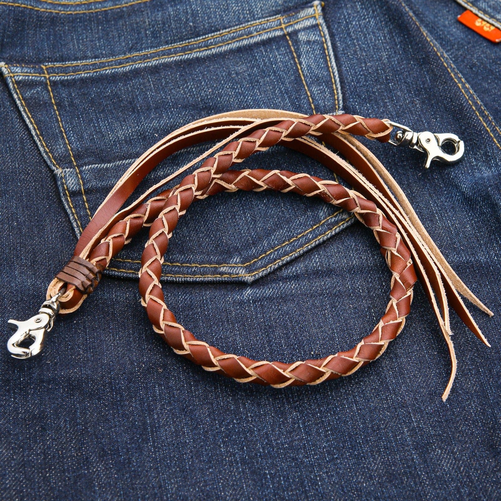 Braided Leather Wallet Chain