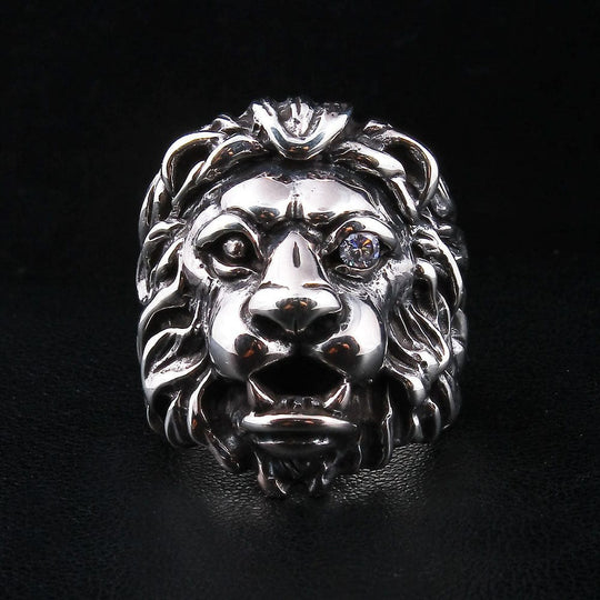 Diamond Eye Lion Head Ring