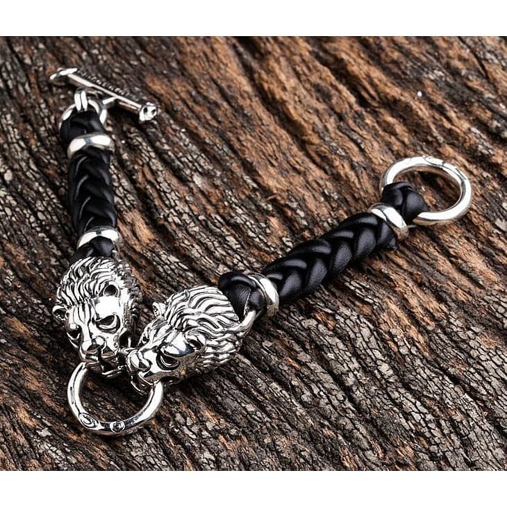 Men's Sterling Silver Lion Cuban Chain Bracelet - Jewelry1000.com |  Sterling silver earrings studs, Sterling silver mens, Mens jewelry necklace
