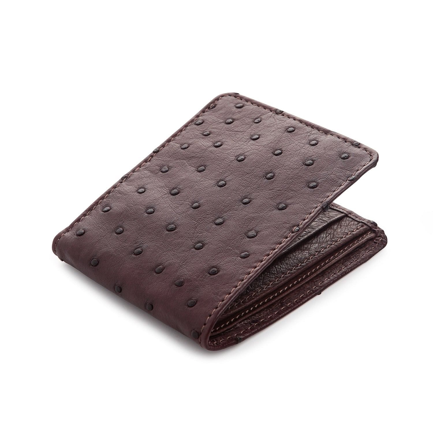 Genuine Ostrich Leather Credit Card Holder Double Side Brown Color (MAKE  REQUEST