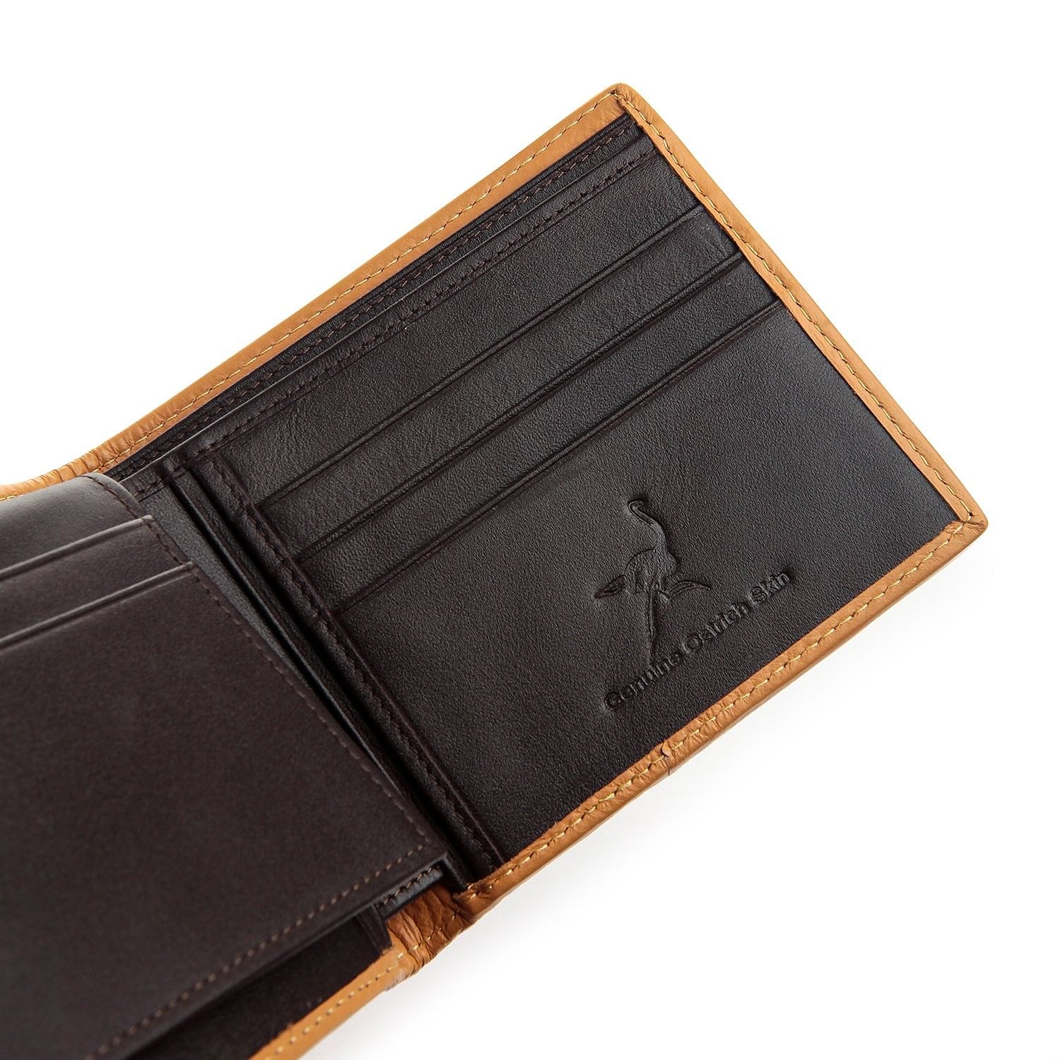 22099322W4 TONY LAMA TRIFOLD WALLET BROWN OSTRICH LEATHER - A Bit of Tack
