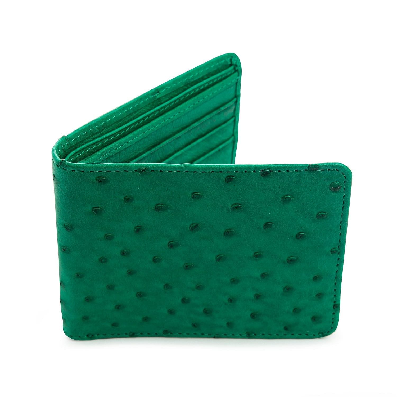 Extra Pocket Pouch L27 in Ostrich Leather Forest Green