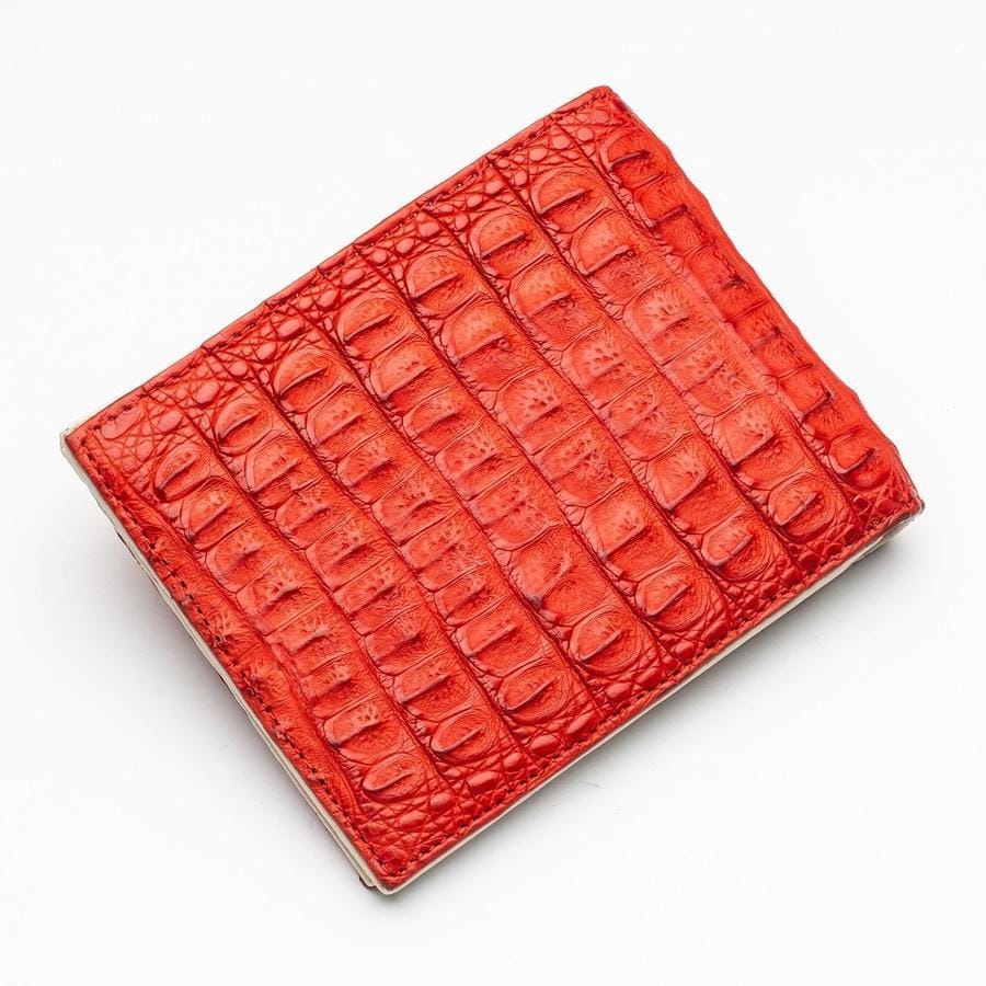 Luxury Wallet in Genuine Crocodile, Red