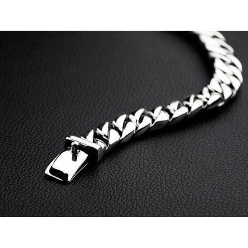 8.5 Mens Biker Bracelet Cuban Curb Chain Link Mens -   Mens sterling  silver bracelets, Mens gold bracelets, Mens bracelet silver